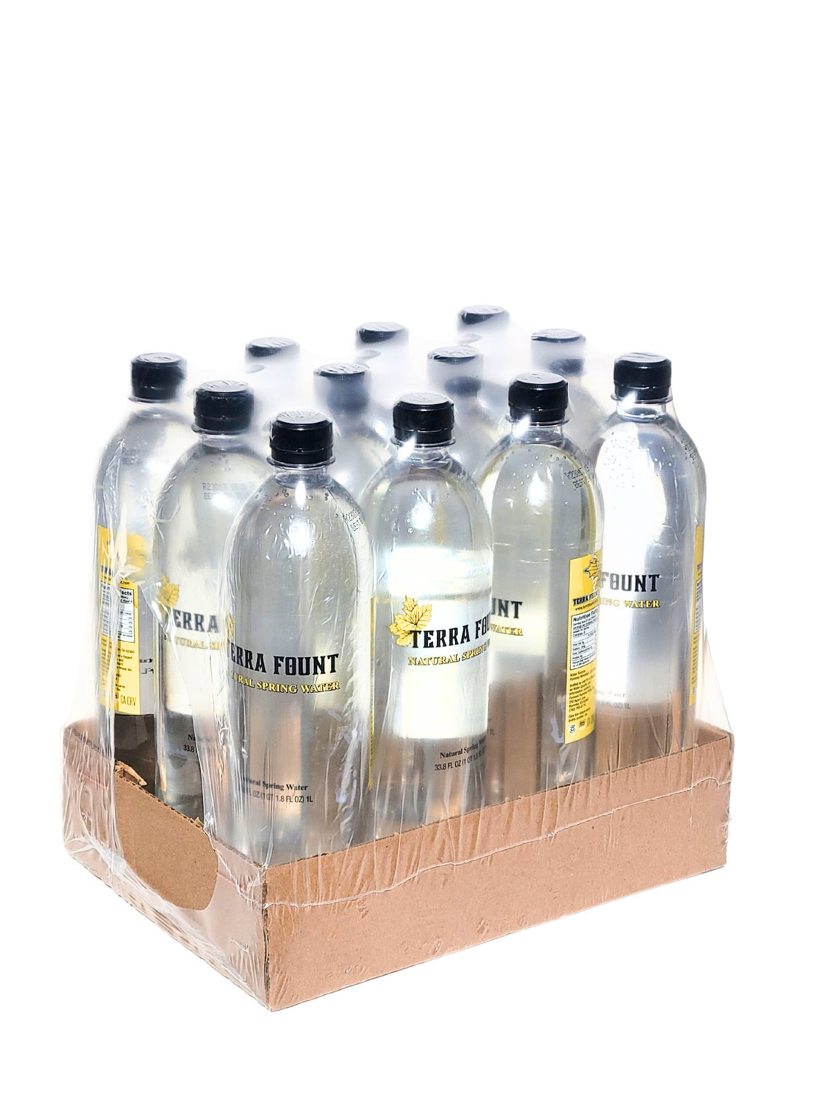 12 Pack - 1 Liter Bottles Natural Spring Water